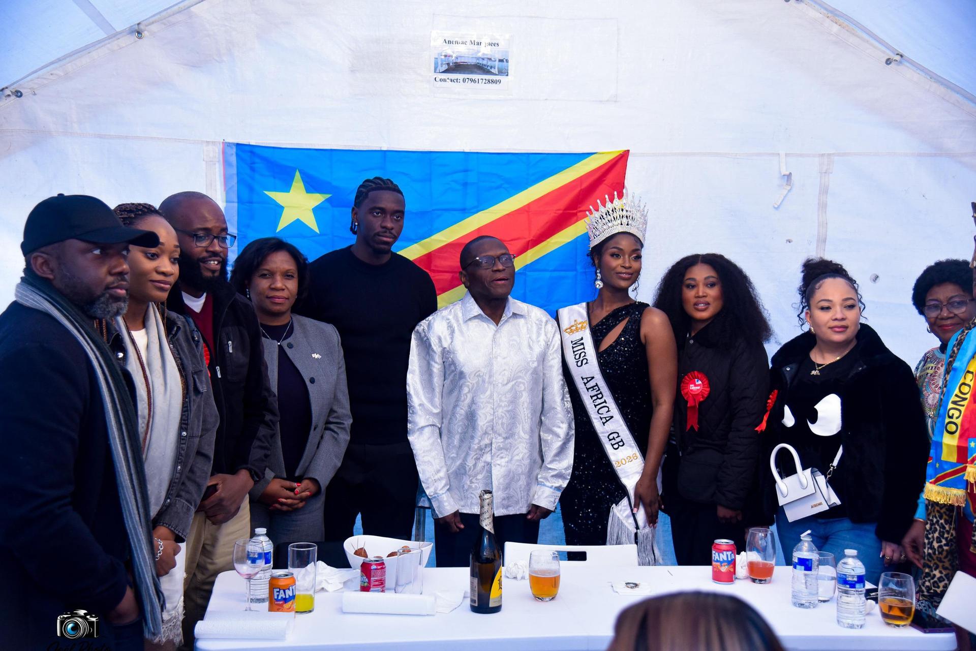 Miss Africa GB 2026 Gracia Susuzande with the Ambassador 2