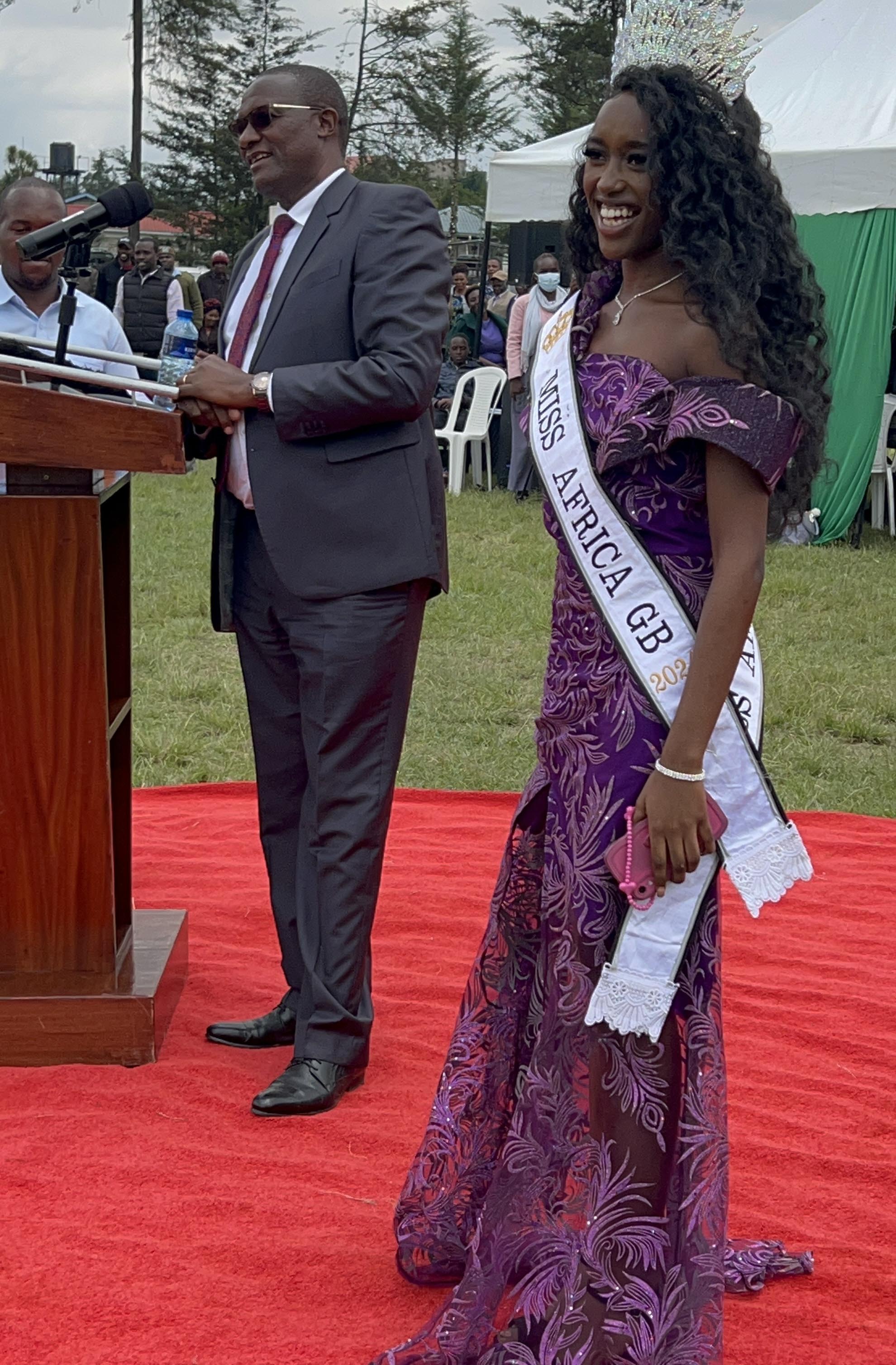 Miss Africa GB Deborah hosted by the Governor of Nyandarua County